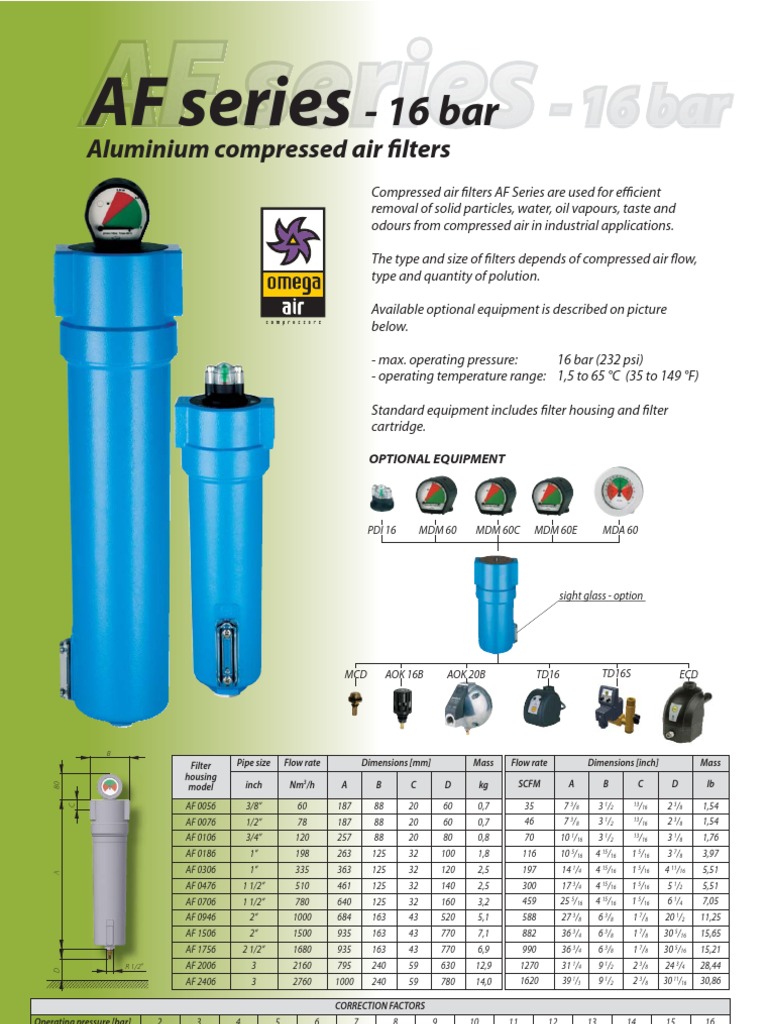 AF Series Compressed Air Filters | PDF | Filtration | Atmosphere Of Earth