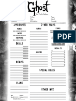 Explore the Dark World RPG Character Sheet