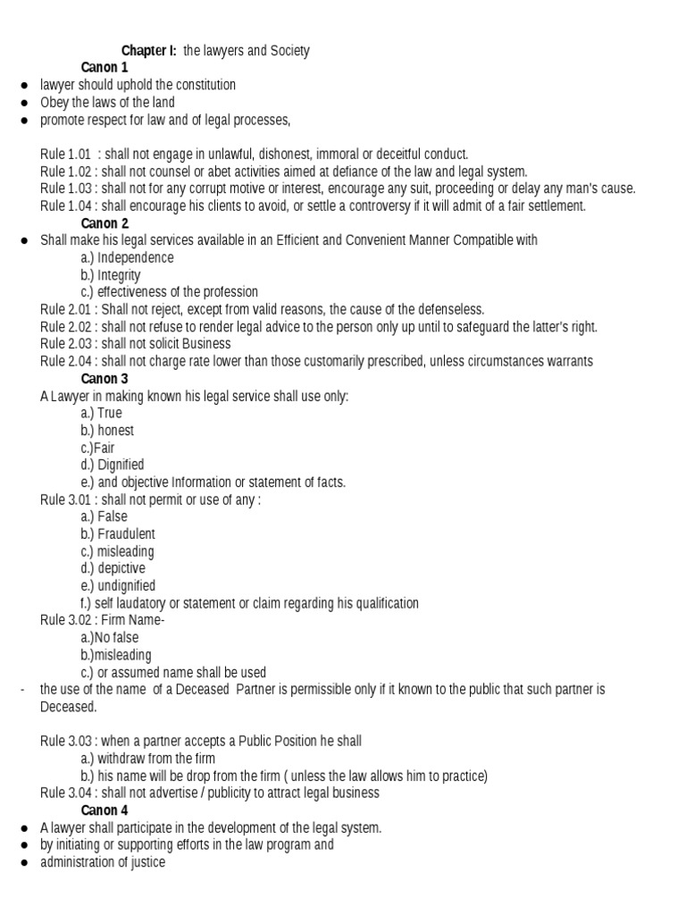 Memory Aid Code of Professional Responsibility PDF