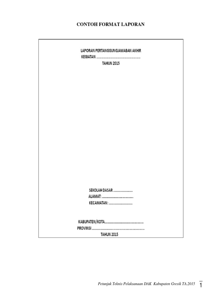 Contoh Format Laporan DAK 2015
