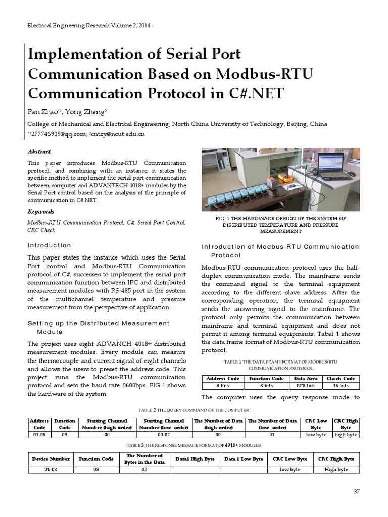 Modbus-RTU in C# for Serial Communication | PDF | Communications ...