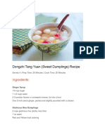 Dongzhi Tang Yuan (Sweet Dumplings) Recipe: Ingredients