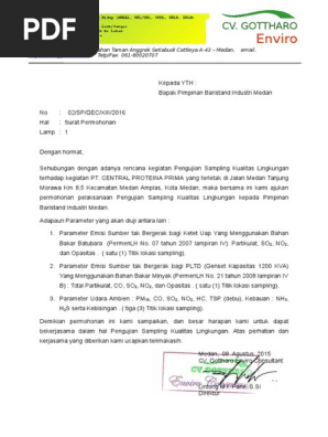 Surat Permohonan Sampling