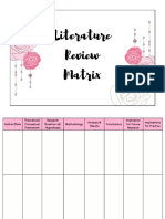 Literature Review Matrix Printable (A5)