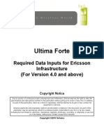 Ultima Forte Required Data Inputs For Ericsson Infrastructure PDF