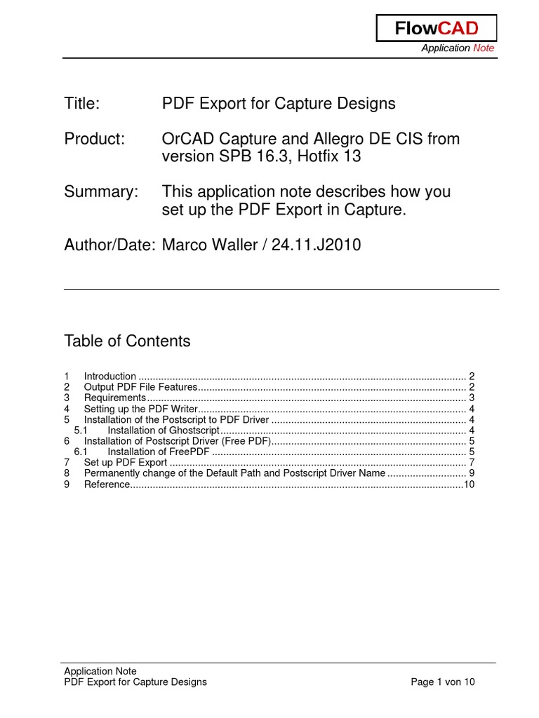 PDF Export Setup for OrCAD Capture | PDF | Portable Document Format ...