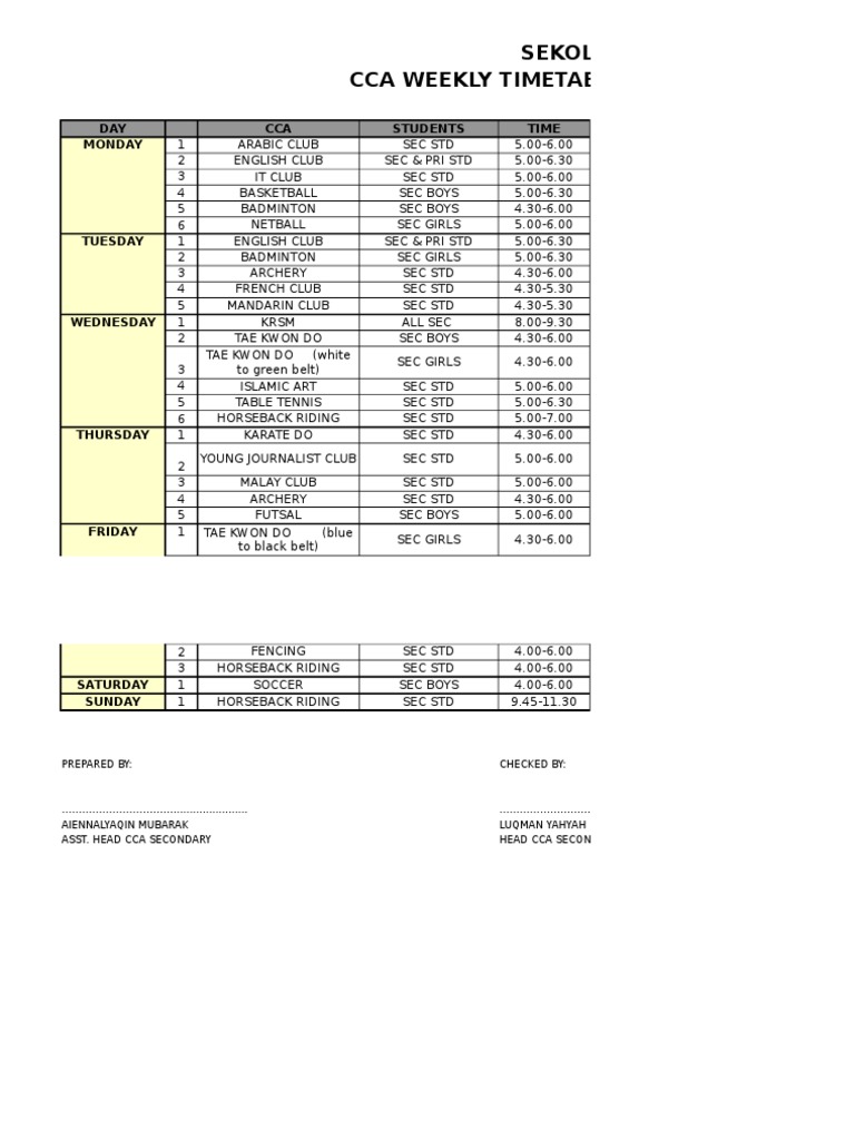 Name List - Cca Secondary 2016 Futsal | PDF
