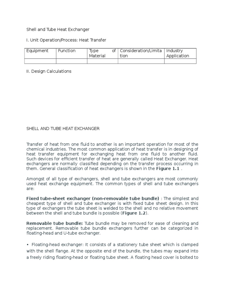 Shell and Tube Heat Exchanger Design | PDF | Heat Exchanger | Heat Transfer
