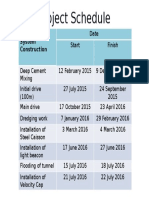 Cooling Water System Schedule