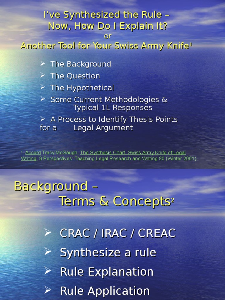 Understanding CRAC and CREAC Methods | PDF | Thesis | Argument