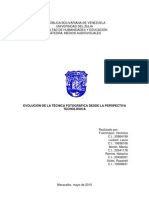 Evolución de La Técnica Fotográfica Desde La Perspectiva Tecnológica Grupo de Natacha Ramos.