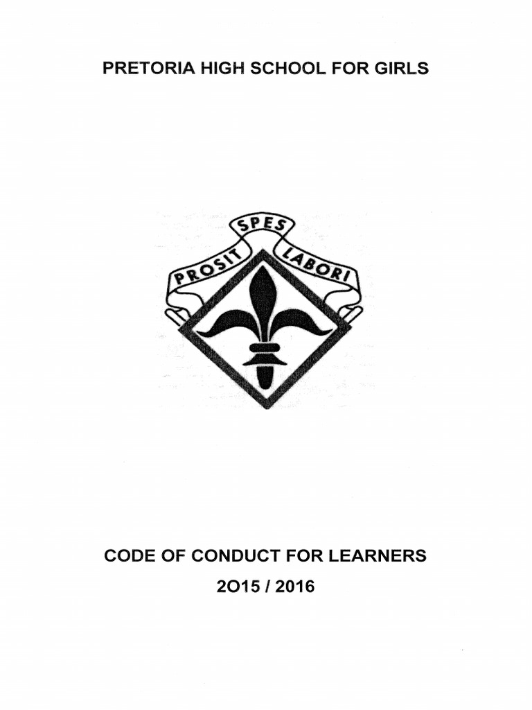 Pretoria High School For Girls Code of Conduct For Learners PDF