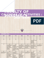Faculty of Pharmacy Calendar of Activities 2nd Term January 2016