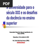 A Universidade Para o Século XXI e Os Desafios Da Docência No Ensino Superior