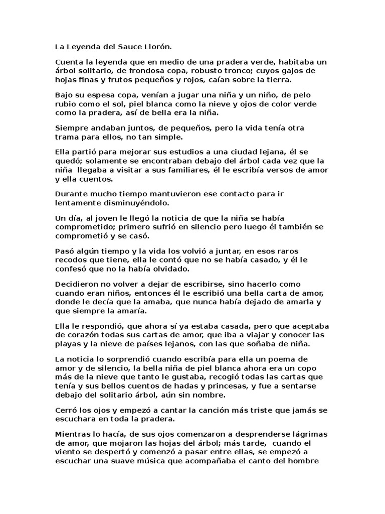 La Leyenda Del Sauce Llorón PDF