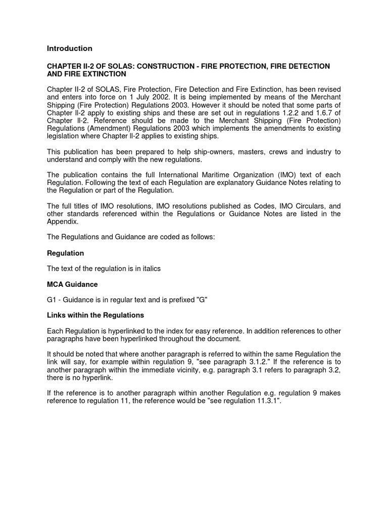 SOLAS Chapter II-2 Fire Regulations Guide | PDF | Science & Mathematics ...