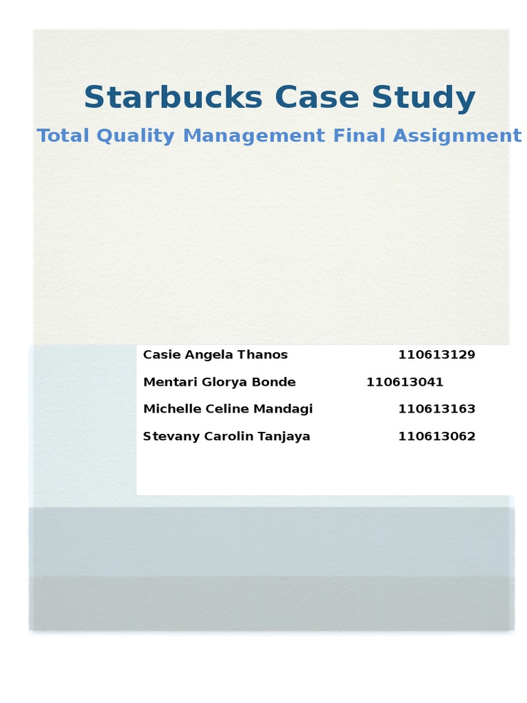 Starbucks Case Study | PDF | Starbucks | Coffee