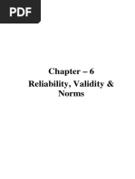  Reliability, Validity & Norms