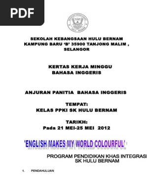 Kertas Kerja Bahasa Inggeris Pdf