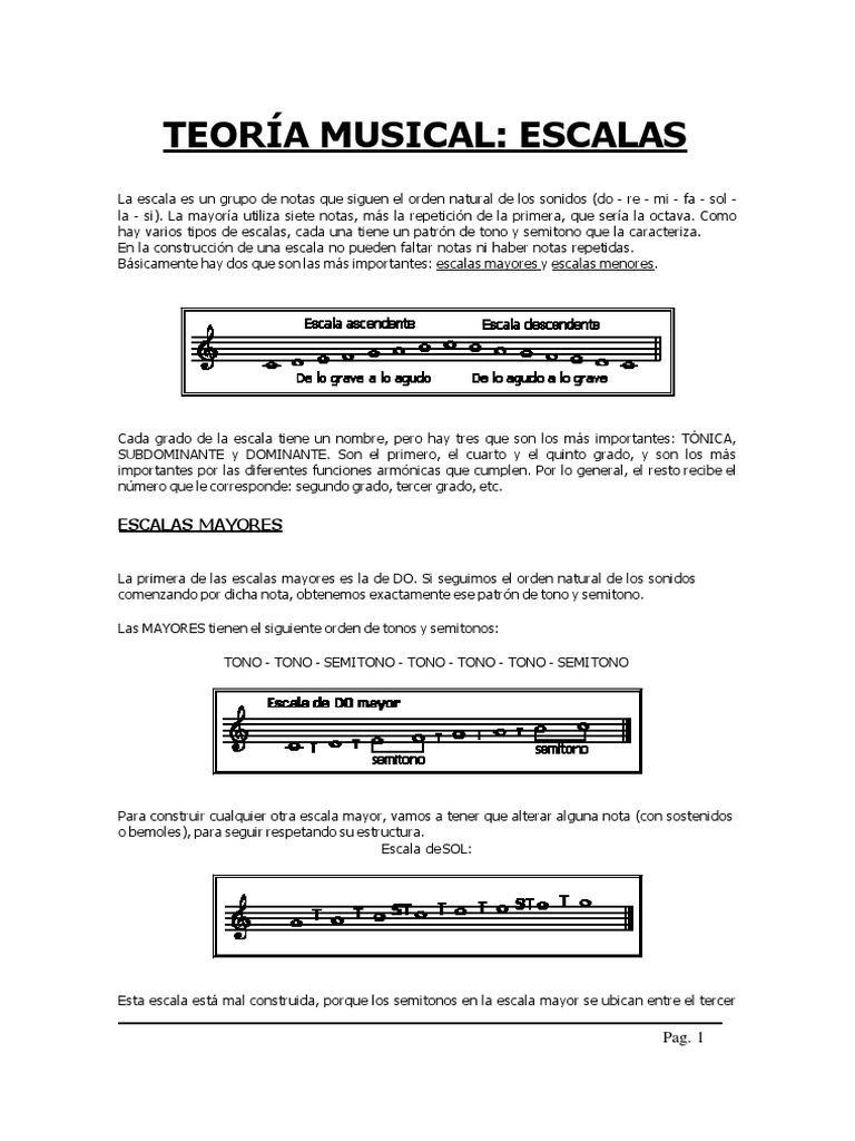 Teoría Musical - Escalas | PDF | Escala (música) | Escala menor