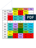 Timetable Monday To Friday in Colour 1