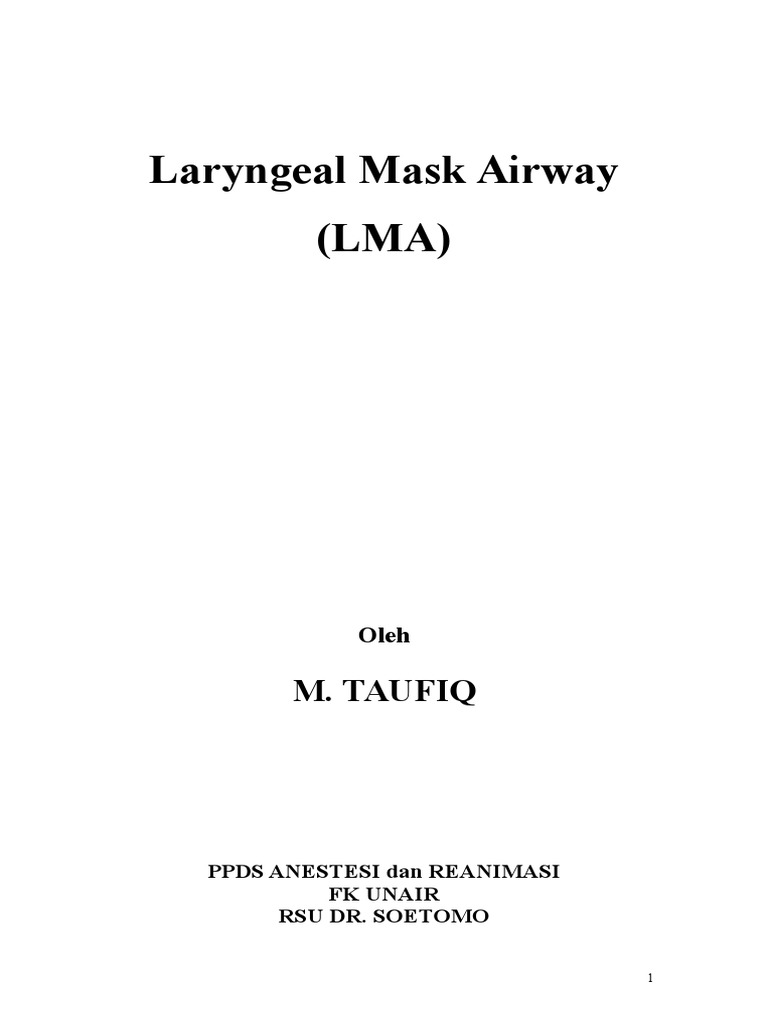 Laryngeal Mask Airways PDF
