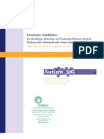 Autism SIG Consumer Guidelines 2007