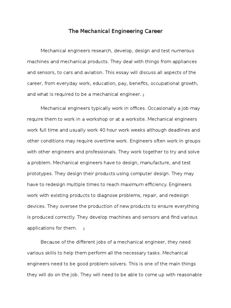 Mechanical Engineering Career Overview | PDF | Engineer | Mechanical ...