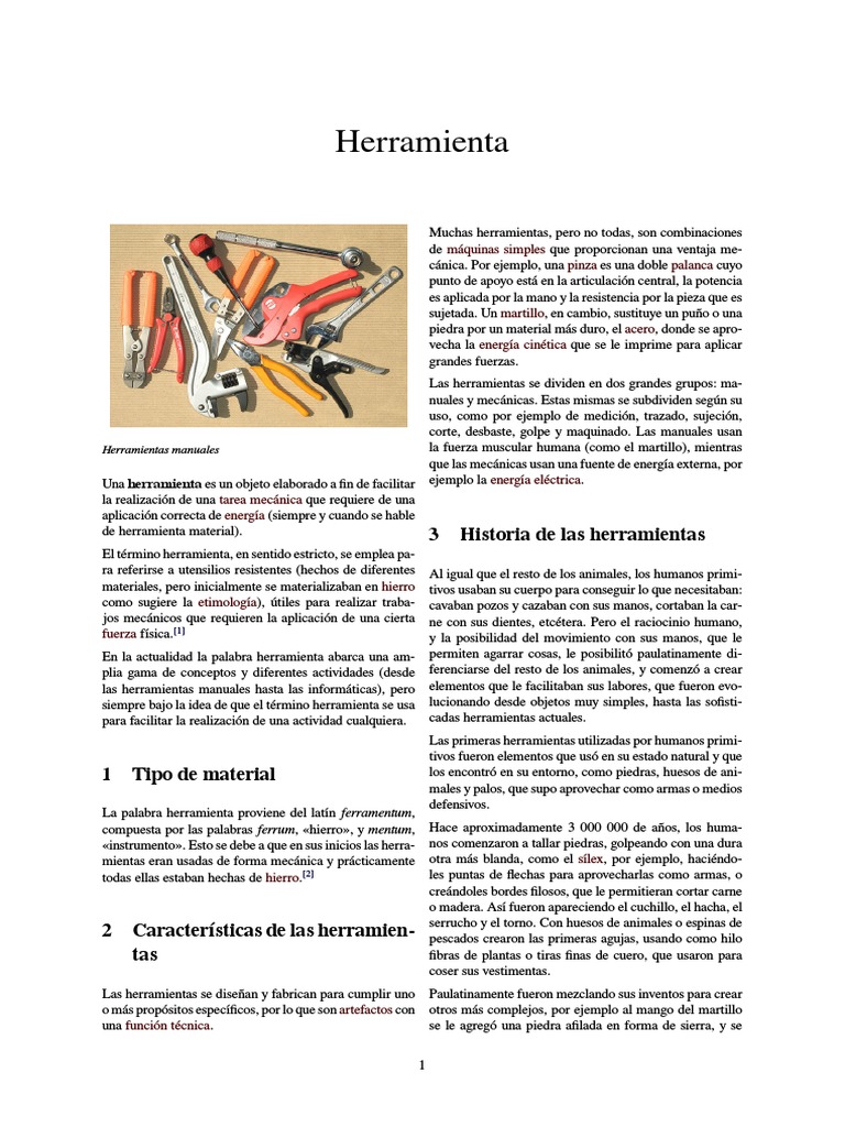 Herramienta | PDF | Herramientas | Equipo