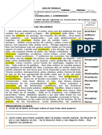 Guía Vocabulario - 4° A y B - Septiembre 2016 - Leng. y Com