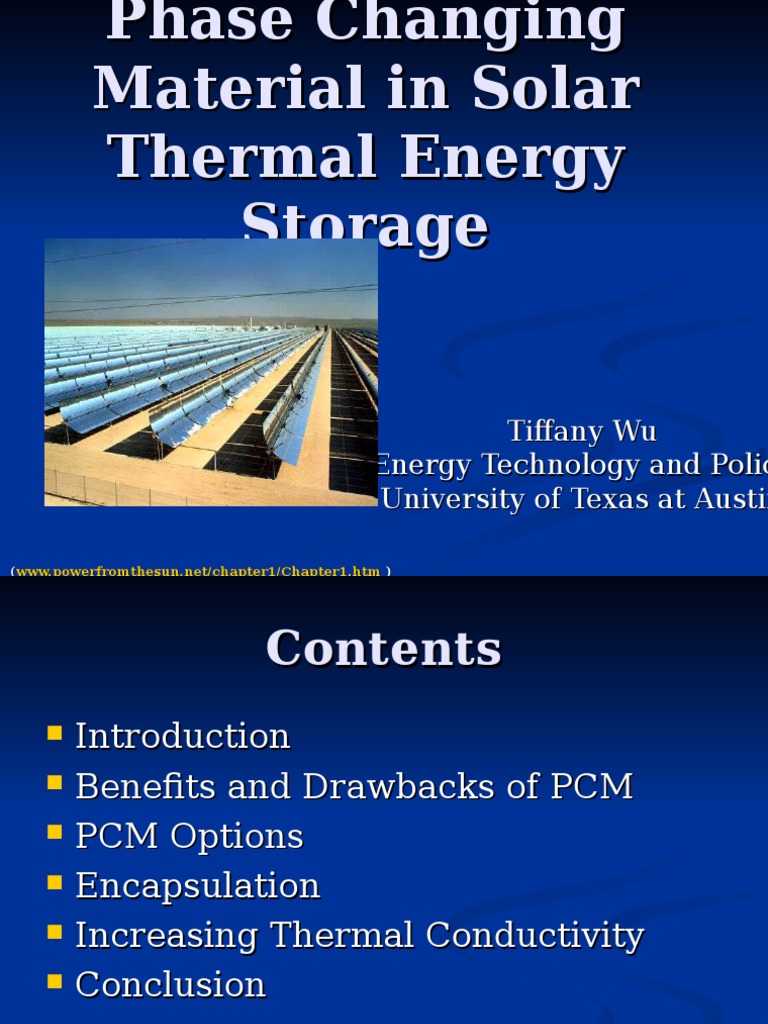PCM in Solar Thermal Energy Storage | PDF | Solar Energy | Energy Storage