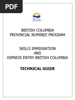 BC PNP Skills Immigration and Express Entry BC Technical Guide