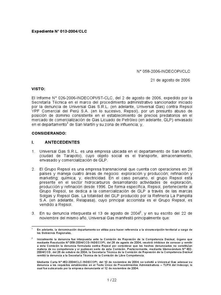 Precios Predatorios - Repsol Contra Unigas PDF | PDF | Petróleo ...