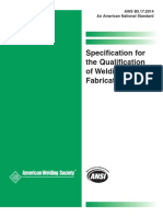 Aws b5.17-2014 - Specification For Qualification of Welding Fabricators