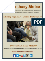 ST - Anthony Shrine: Saturday, August 27 - Friday, September 2