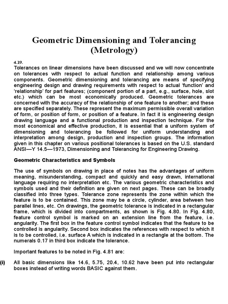 Geometric Dimensioning and Tolerancing | PDF | Engineering Tolerance ...
