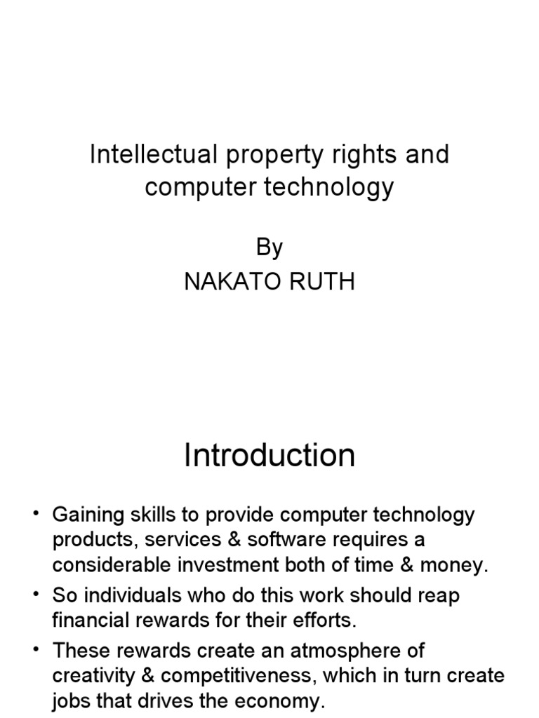 Intellectual Property Rights and Computer Technology | PDF | Copyright ...