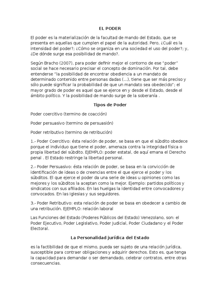 Poder Retributivo en la Estructura Estatal | PDF | Personalidad legal ...