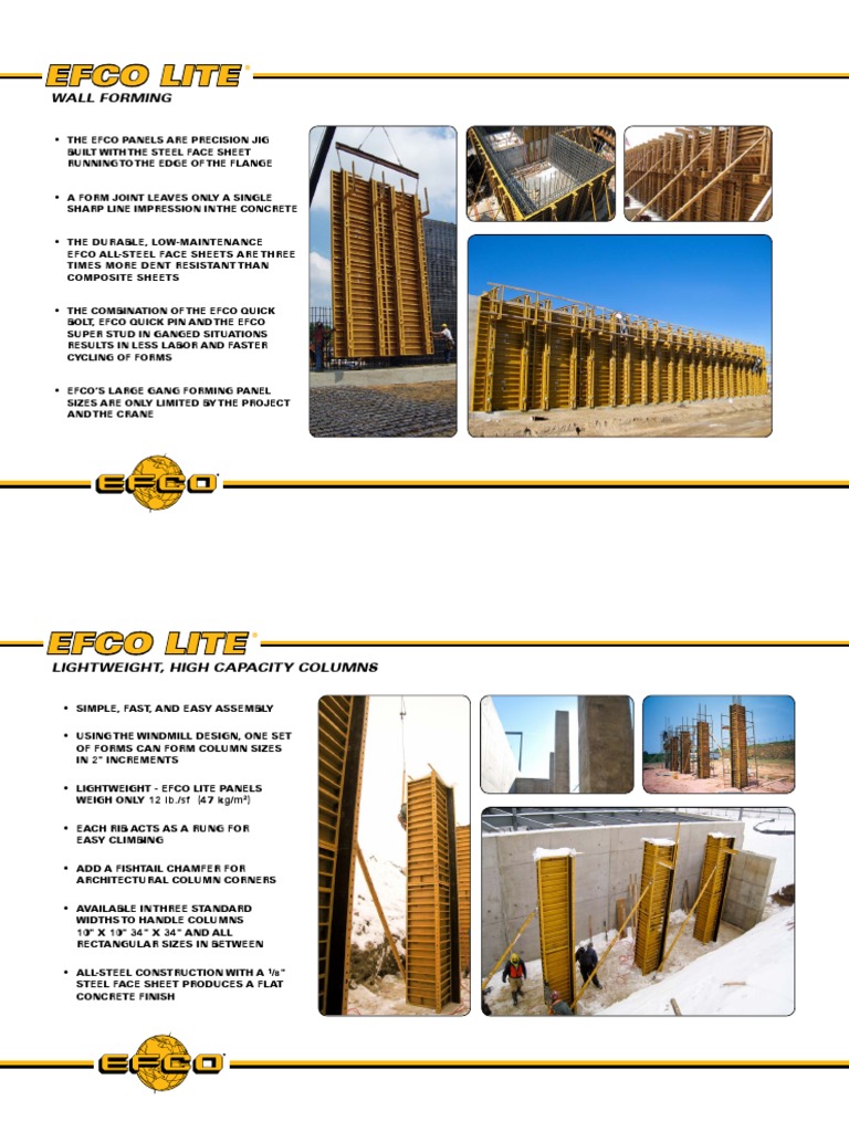 EFCO LITE Column and Hand E Form | PDF | Column | Economic Sectors