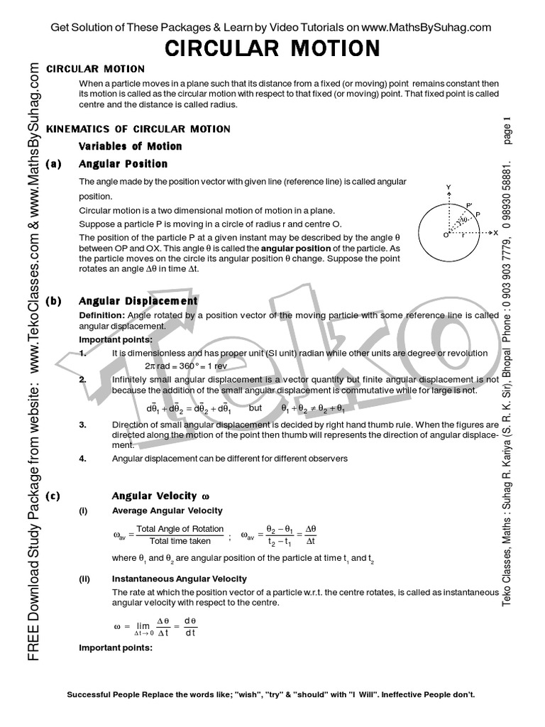 Understanding Circular Motion Concepts | PDF | Acceleration | Rotation ...