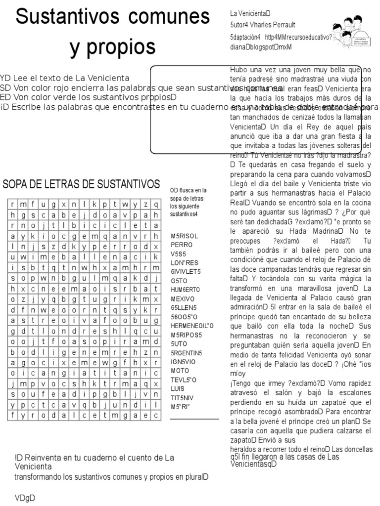 Cenicienta Sustantivos Comunes y Propios | PDF | Ocio