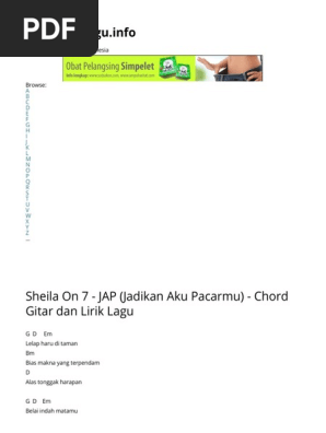 Sheila On 7 Jap Jadikan Aku Pacarmu Chord Gitar Dan Lirik Lagu
