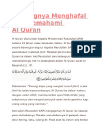 Pentingnya Menghafal Dan Memahami Al Quran