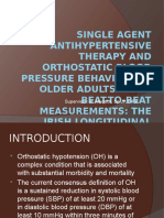 Single Agent Antihypertensive Therapy and Orthostatic Blood Pressure