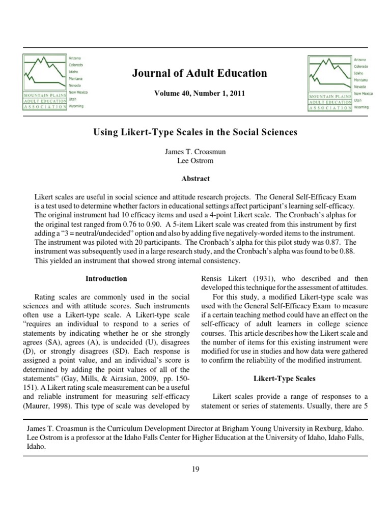 Likert Scale Modifications in Research | PDF | Likert Scale | Cronbach ...