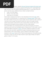 Petroleum Industry American Petroleum Institute (API) Gravity Scale