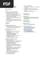 Programmer: No. of Vacancies Job Description / Responsibility Job Location Salary Range