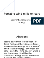 Portable Wind Mills On Cars: Conventional Source of Energy