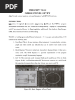 Experiment No: 02 Introduction To Labview: Aim: To Study Various Functions, Tools and Libraries of Labview (LV) Software