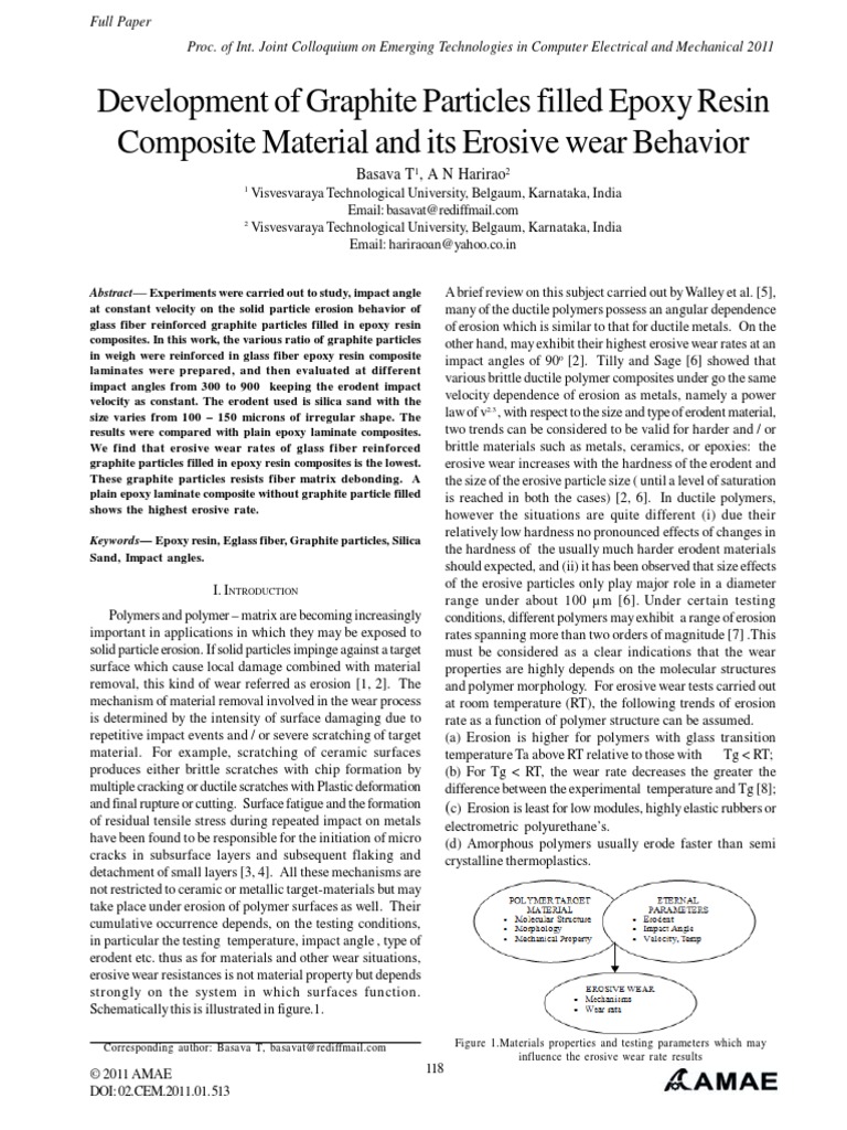 Development of Graphite Particles Filled Epoxy Resin Composite Material ...